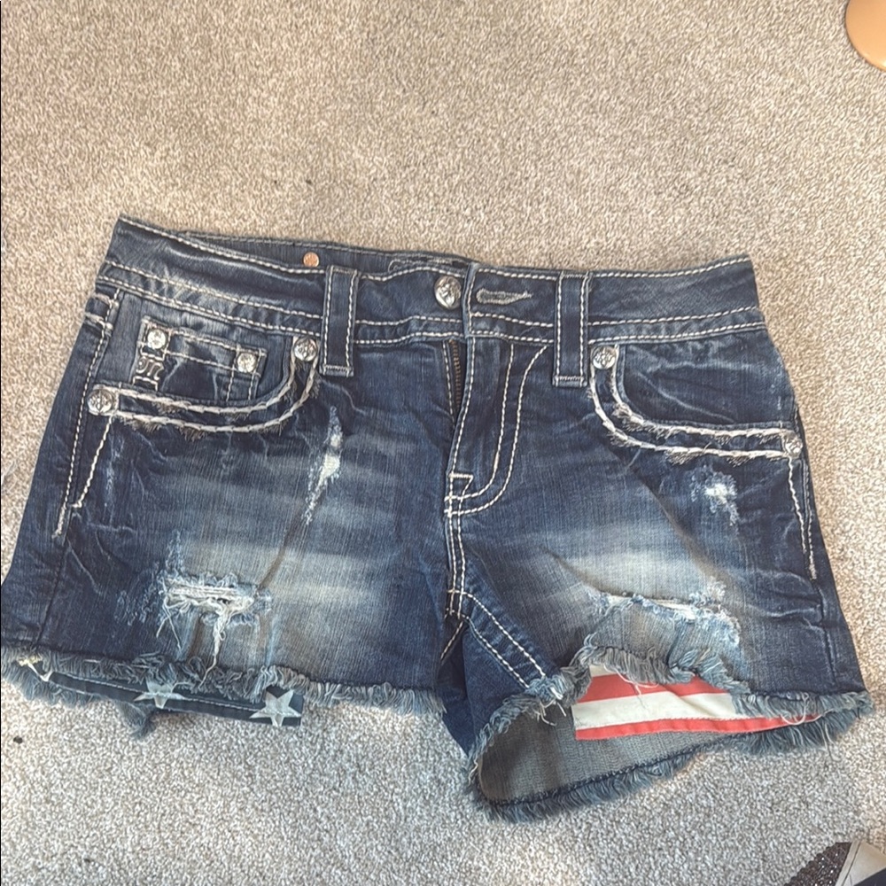 Distressed Denim Shorts